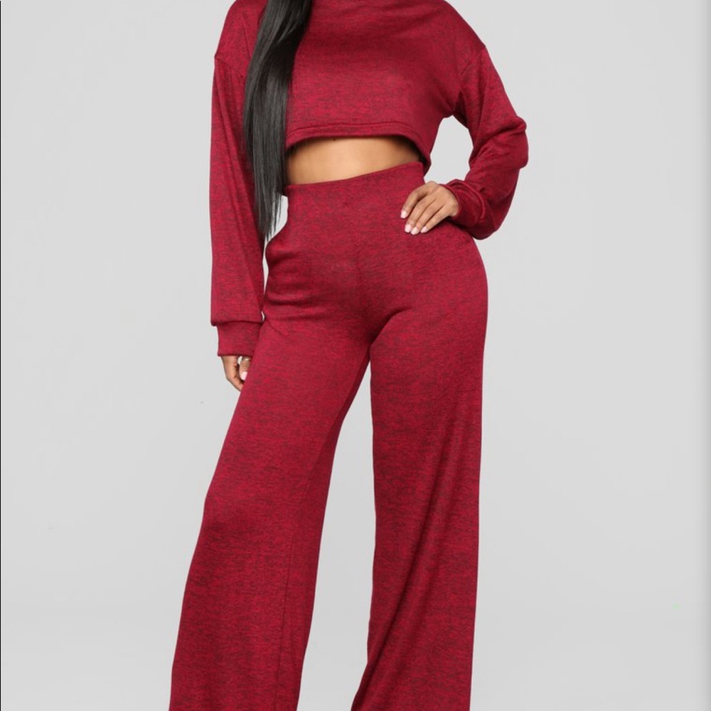 2 piece crop top and pants set